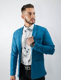 Blazer Slim De Caballero N105 azul – vista frontal