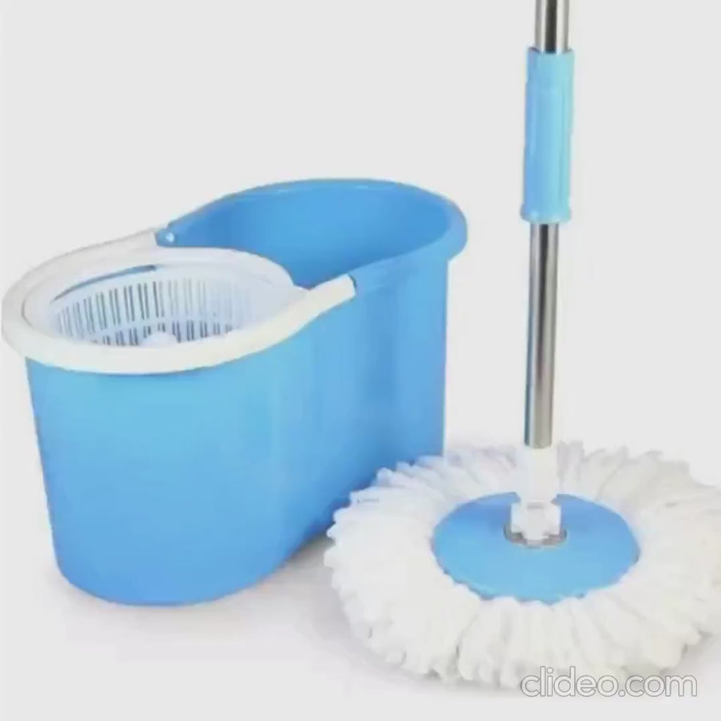 Video demostracion trapero giratorio 360 con mopa de microfibra limpiando pisos"